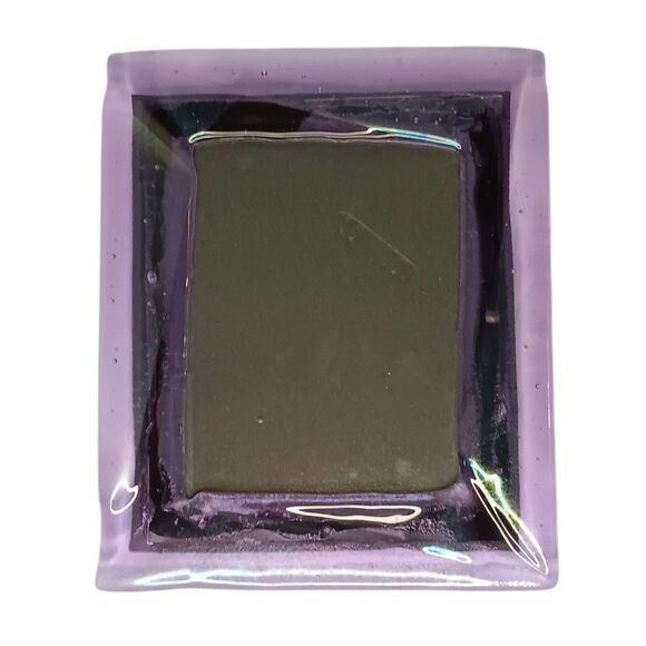 Purple Two Toned Art Glass Picture Frame Handmade Signed O'Shea 6"x7 Photo 3.5x5 - Picture 1 of 13